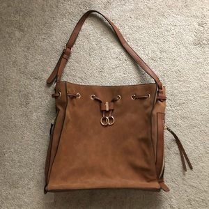 Brown faux leather purse